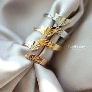 Free gift with purchase-Little Fox Titanium Steel Gold Plated Open Ring